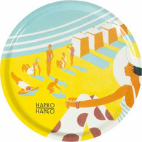 Hanko tarjotin  Come to Finland mallistoa halkaisija 35 cm , vaneria , valmistettu Suomessa