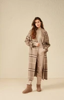 Yaya villakangastakki ruudullinen cashew brown dessin