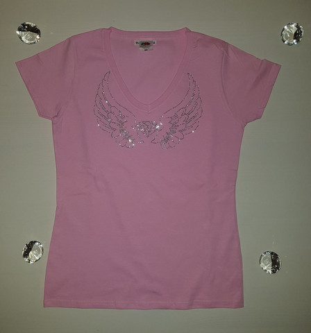 Diamond Wings Naiset (Lady Fit / v-neck malli) - TiXu's BlinG Collection
