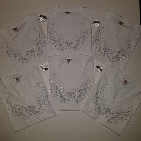 Diamond Wings Naiset (Lady Fit / v-neck malli) - TiXu's BlinG Collection