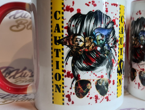 Horror Movie Messy Bun Lady - True Crime Junkie Mug