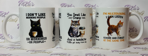 Cats & Coffee with Cattitude - TiXu's BlinG Mug Collection