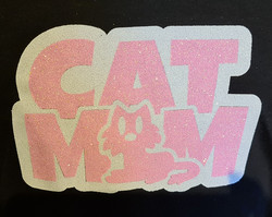 Cat Mom Glitter Vinyyli - Kaksi värinen kuva