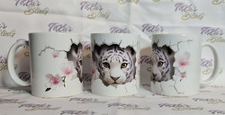 Snowy Blossom Tiger Cub - TiXu's BlinG 3D Mug Collection