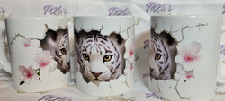 Snowy Blossom Tiger Cub - TiXu's BlinG 3D Mug Collection
