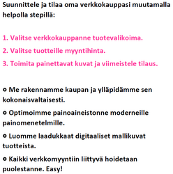 Lisää tuotteita verkkokauppaasi