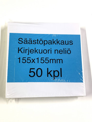 Kirjekuori Neliö  50 kpl  4 pkt 1,50€ pkt