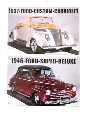 Nostalgisia  Ford autojen peltikylttejä 30 kpl 2,50€ kpl Lajielma 1