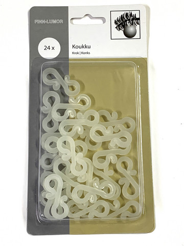 S-koukkuja 24kpl/pkt 8pkt 0,25€ pkt.