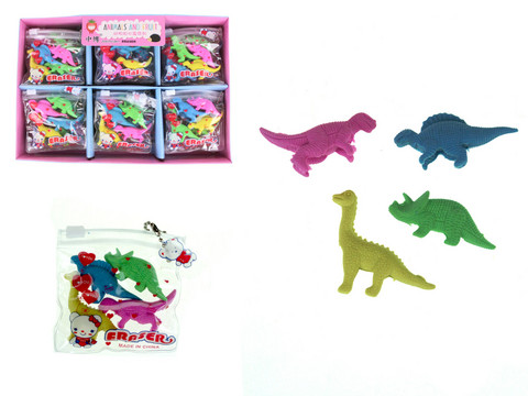 Dinosaurus pyyhekumit 4kpl/pkt 30 pkt 0,32€ pkt