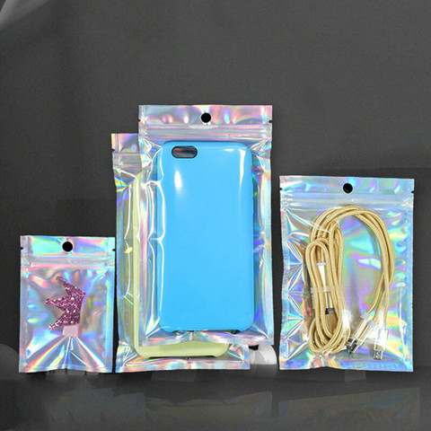 Ripustin hologram pakkauspussi 100 kpl koko 11.5x16.5cm+4cm