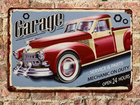 Nostalgisia Retro Garage peltitauluja 32 kpl 2,50€ kpl.