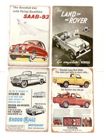 Nostalgisia Eurooppa  autojen peltikylttejä 30 kpl 2,50€ kpl lajitelma 3