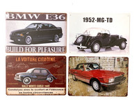Nostalgisia  Eurooppa autojen peltikylttejä 27 kpl 2,50€ kpl lajitelma 4