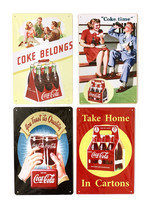 Nostalgisia Coca-Cola peltitauluissa 25kpl 2,50€ kpl. Lajitelma 4