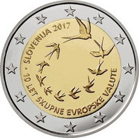 Slovenia 2 € 2017 Euron käyttöönotosta 10 v.