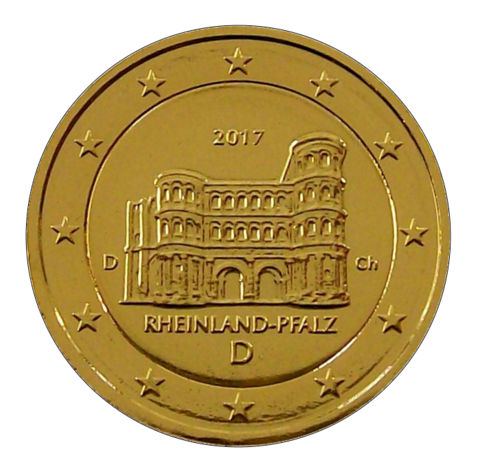 Saksa 2 € 2017 Rheinland-Pfalz kullattu