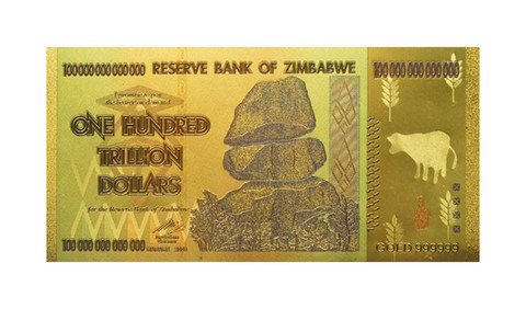 Zimbabwe 100 000 000 000 000 08 24k Kultaus Eurospecial Fi