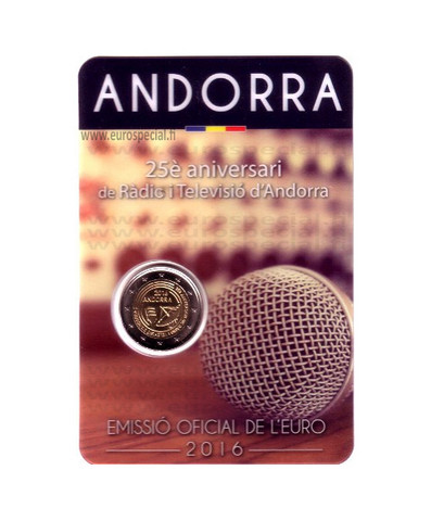Andorra 2 € 2016 Radio ja TV 25 vuotta BU