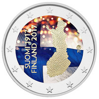Suomi 2 € 2017 Itsenäinen Suomi 100 vuotta väritetty