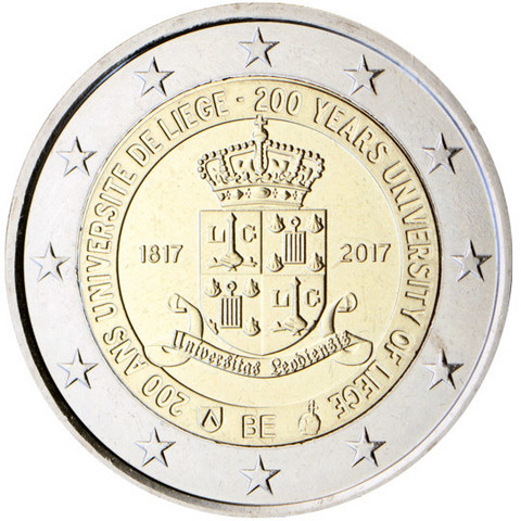 Belgia 2 € 2017 Liégen yliopisto 200 v.  BU