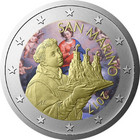 San Marino 2 € 2017 The Portrait of San Marino väritetty