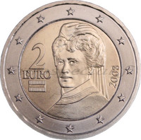 Itävalta 2 € 2017 Bertha von Suttner UNC