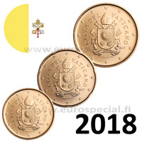 Vatikaani 10, 20 & 50 senttiä 2018 BU