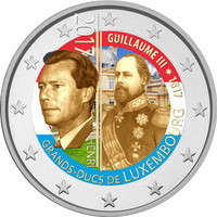 Luxemburg 2 € 2017 Guillaume III väritetty