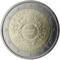 Portugali 2 € 2012 Euro 10 vuotta