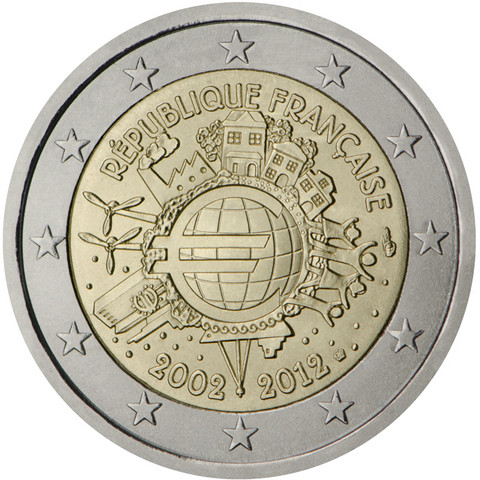 Ranska 2 € 2012 Euro 10 vuotta