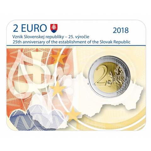 Slovakia 2 € 2018 Tasavalta 25 vuotta coincard