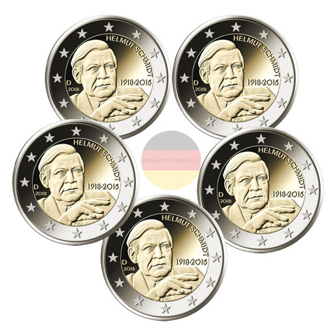 Saksa 2 € 2018 Helmut Schmidt A-J