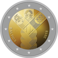 Latvia, Liettua & Viro 3 x 2 € 2018 Itsenäisyys 100 vuotta