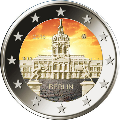 Saksa 2 € 2018 Berliini / Charlottenburgin linna väritetty