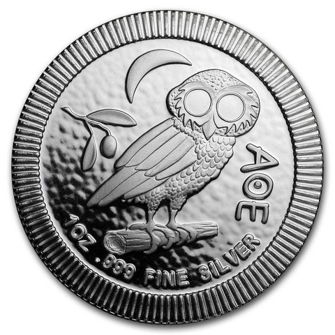 Niue 2 $ 2018 Pallas Athenen pöllö 1oz Ag