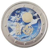 Viro 2 € 2018 Itsenäisyys 100 vuotta väritetty
