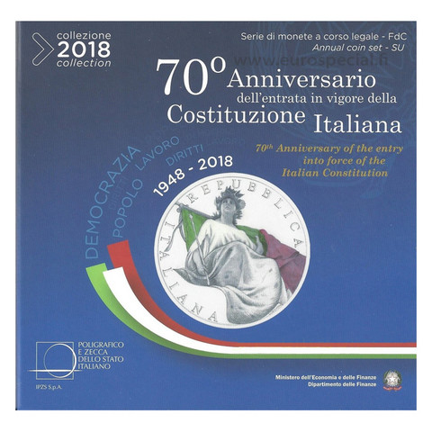 Italia 2018 BU rahasarja 10,88 € Tasavalta 70 vuotta
