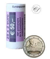 Luxemburg 2 € 2018 Perustuslaki 150 vuotta, rulla
