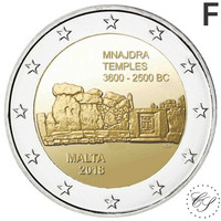 Malta 2 € 2018 Mnajdran temppelit F-merkinnällä BU