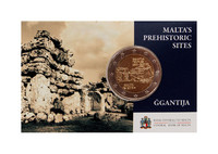 Malta 2 € 2018 Mnajdran temppelit, coincard