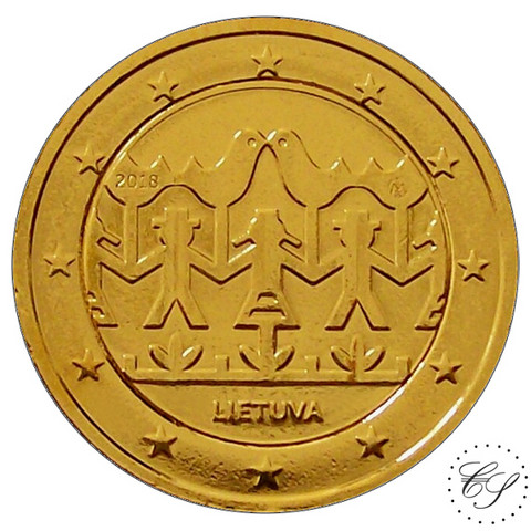 Liettua 2 € 2018 Laulu- ja tanssifestivaali kullattu
