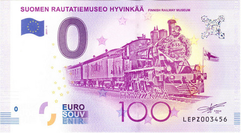 Suomi 0 euro 2017 Suomen Rautatiemuseo I UNC