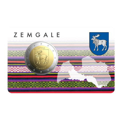 Latvia 2 € 2018 Zemgale BU coincard