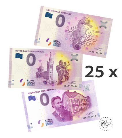 Mix 0 euro 2017 25 erilaista seteliä UNC