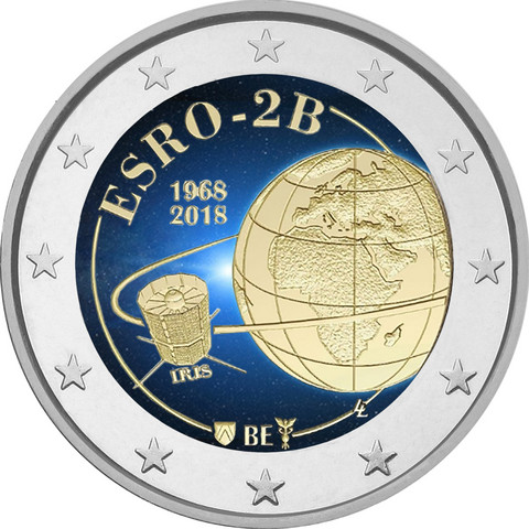 Belgia 2 € 2018 Esro-2B (Iris) BU väritetty