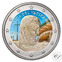 Vatikaani 2 € 2018 Padre Pion 50. vuosipäivä väritetty