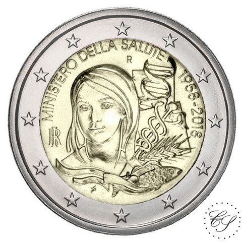 Italia 2 € 2018 Terveysministeriö 60 vuotta