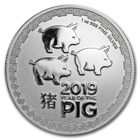 Niue 2 $ 2019 Lunar - Year of the Pig 1oz Ag