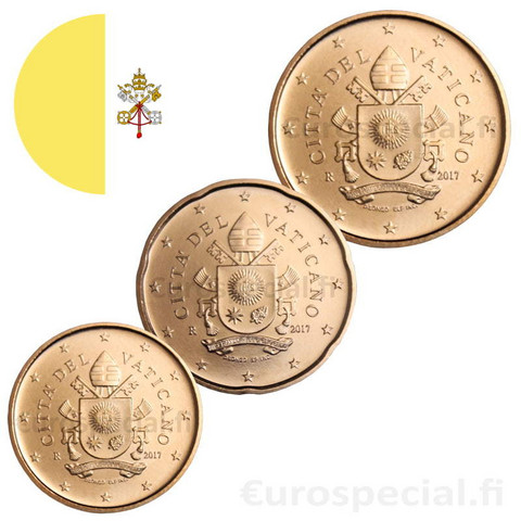 Vatikaani 10, 20 & 50 senttiä 2019 BU